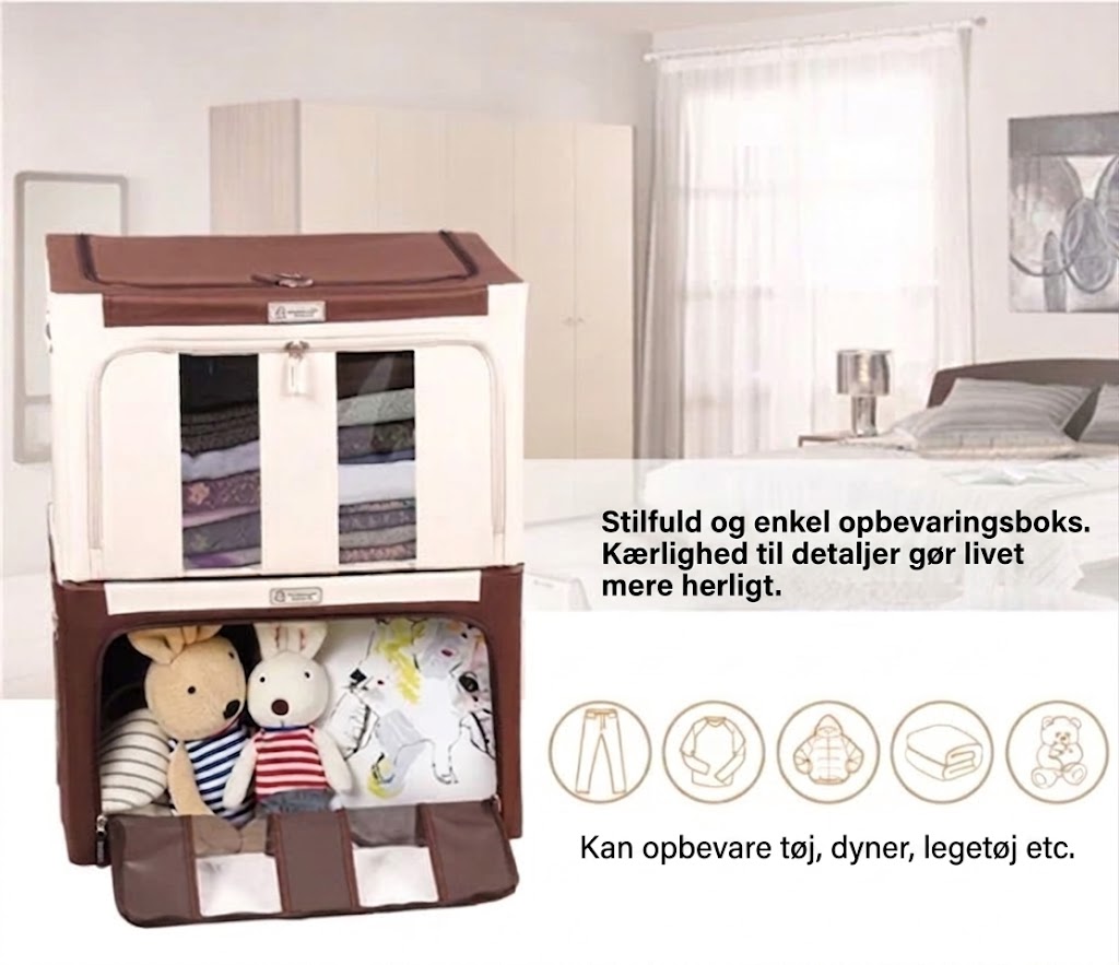 Stor opbevaringsboks til tøj med låg