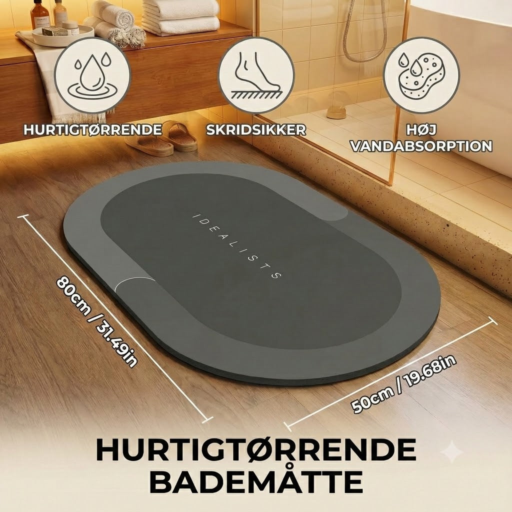 Hurtigtørrende bademåtte