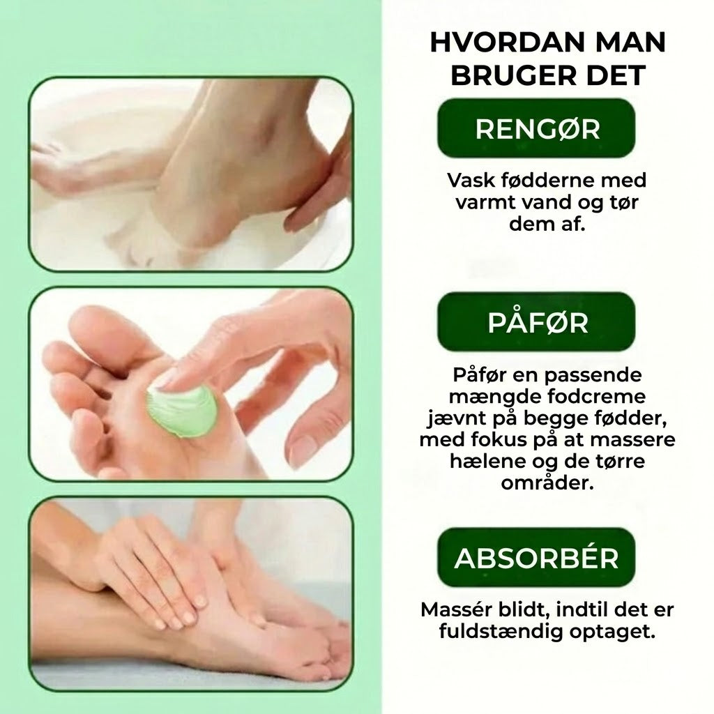Fugtgivende fodcreme med tetreolie og aloe vera – specielt udviklet til tørre fødder