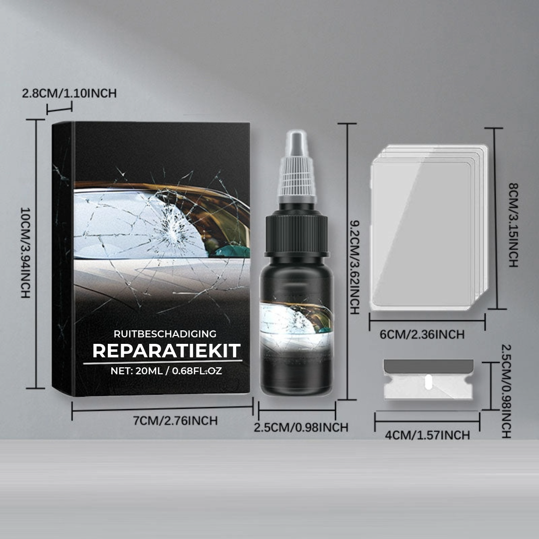 Reparationssæt til bilruder – til udbedring af revner og ridser