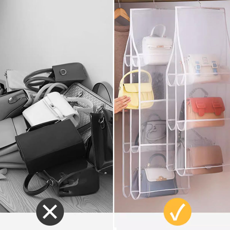 Hængende støvpose til tasker med 6/8 store lommer