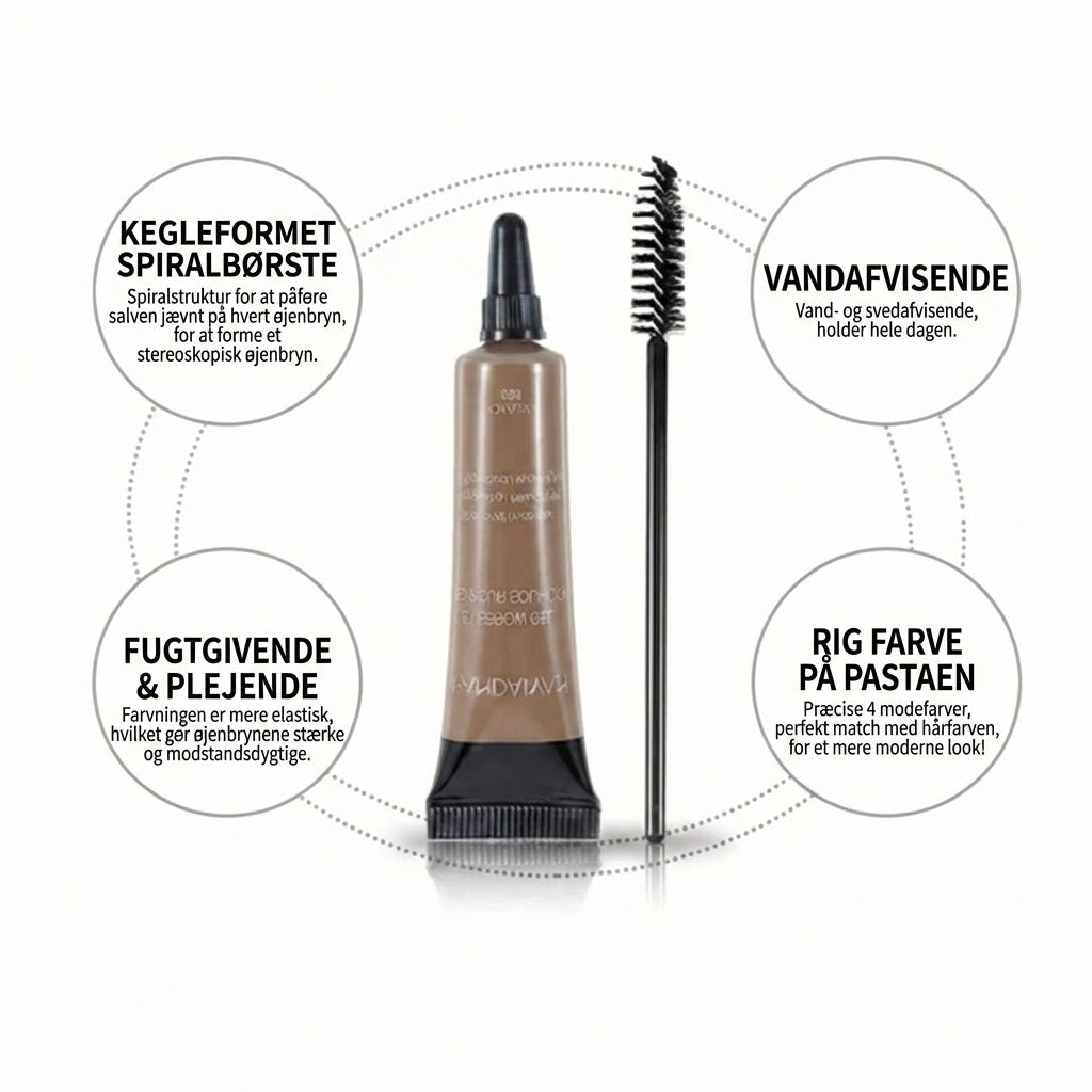 Sæt til langtidsholdbar brynmakeup – vandfast formel