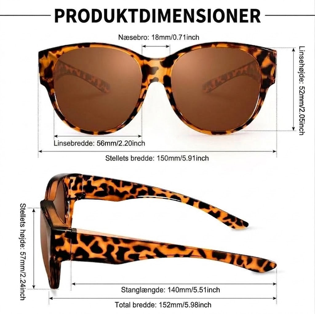 🕶 Nye oversize cat-eye solbriller – Polariserede glas & UV400-beskyttelse