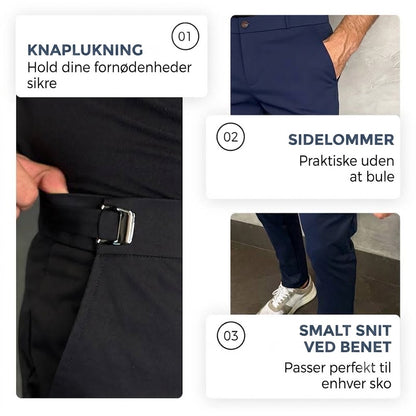 Herrebukser med stretch og slim fit