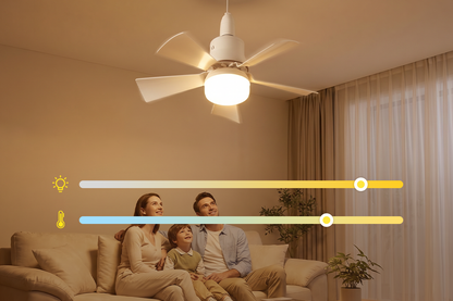 2-i-1 loftsvifte med LED-lys - inkl. fjernbetjening