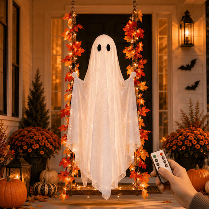 👻🎃Spøgelsesgynge med LED-lys – Den nye halloween-dille i 2026! 🍁👻