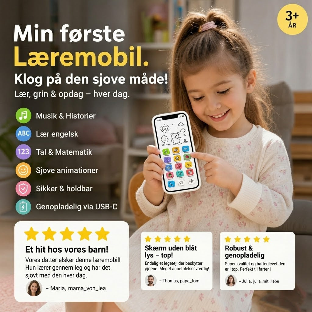 🔥📢 50% RABAT📱 Lærings-smartphone til børn | Læring gennem leg, øjenvenligt design – Det ideelle valg til indlæring ✨👶