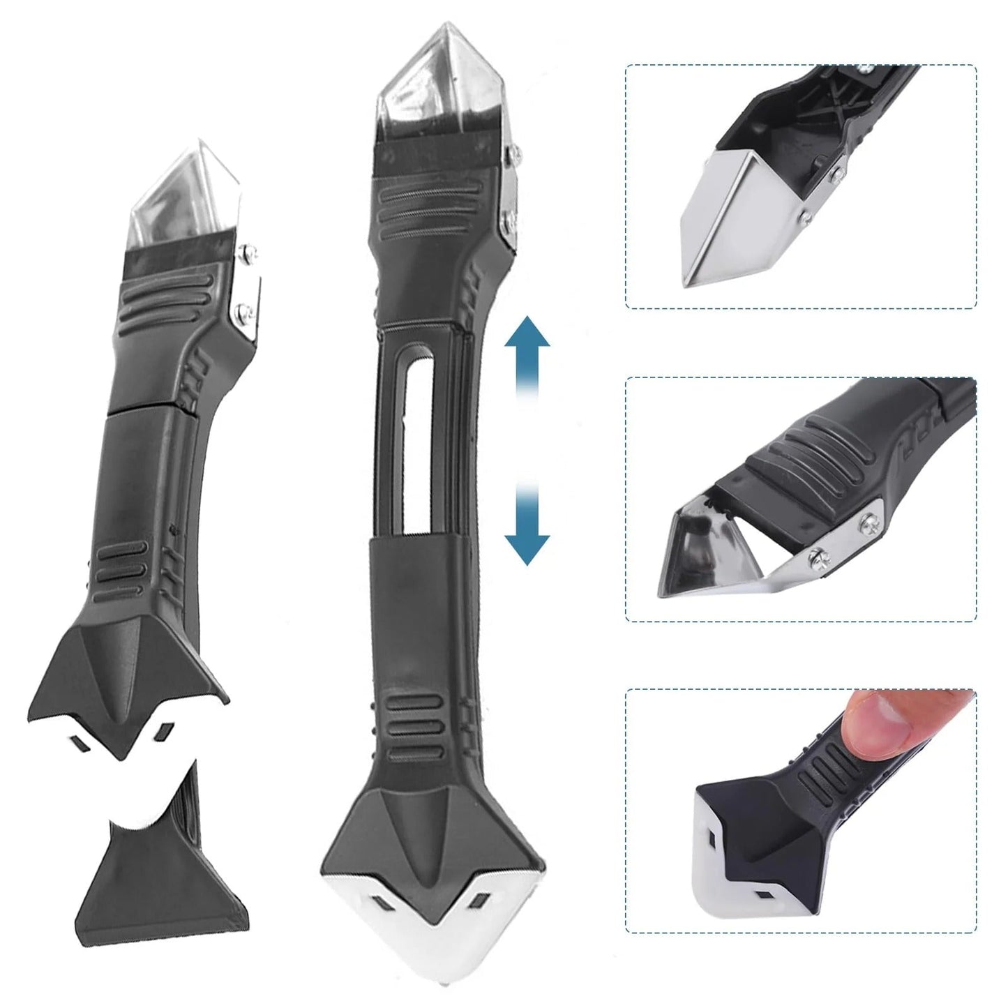 3-i-1 fugeværktøj – silikonefjerner og skraber