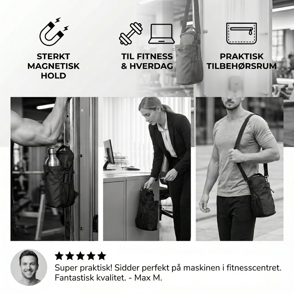 🧲Magnetisk flaskeholder med stærkt sug – Perfekt til fitness og hverdagsbrug🏋️
