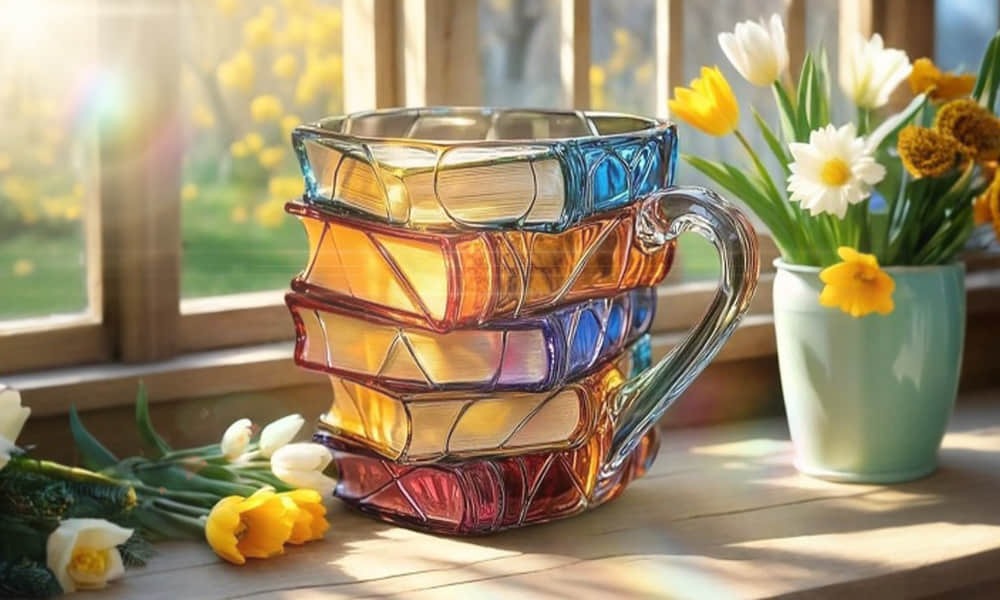 Håndmalet bogelsker-krus