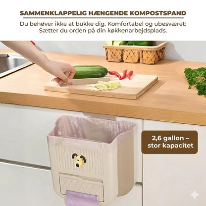 Pladsbesparende sammenklappelig affaldsspand