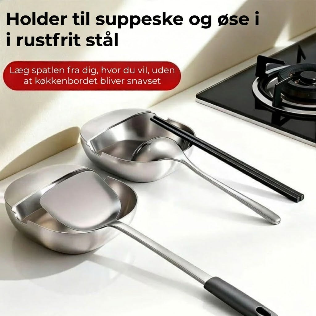 Luksus skeholder i rustfrit stål til køkkenbord – Suppeskeholder af høj kvalitet