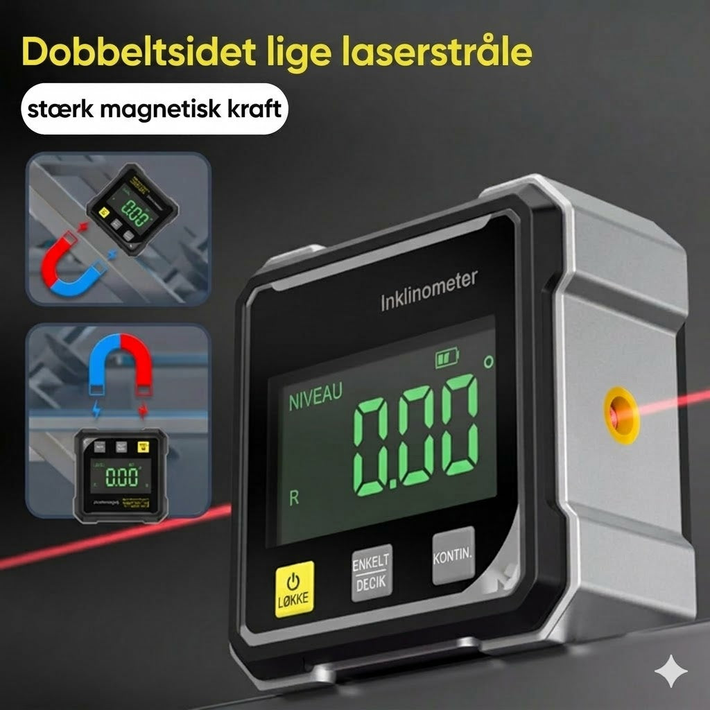 Digital lasergoniometer med magnet