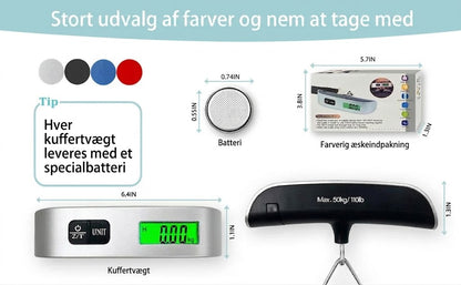 Bærbar bagagevægt med LCD-display