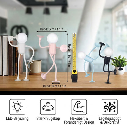 LED-lys med sugekop – sjovt design med udskiftelige sugekopper til dekoration