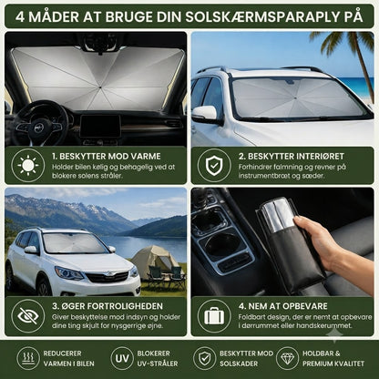 Foldbar solskærm til forrude – effektiv UV-beskyttelse og solskærmning til bilen🚗☂️