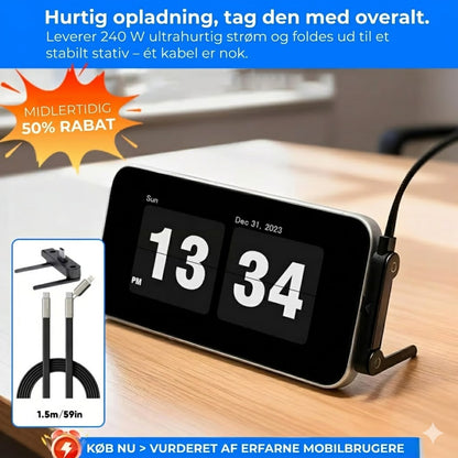 Ultrastærkt 240W USB-C-kabel – 360° roterende stik