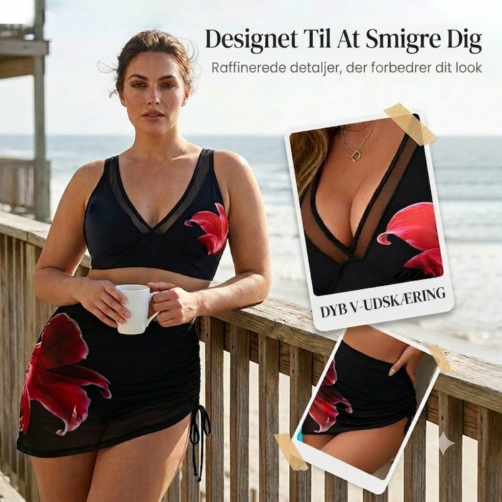 👙🌊 Fiskeformet bikini med bindebånd – justerbar snøre til det ultimative sommerlook