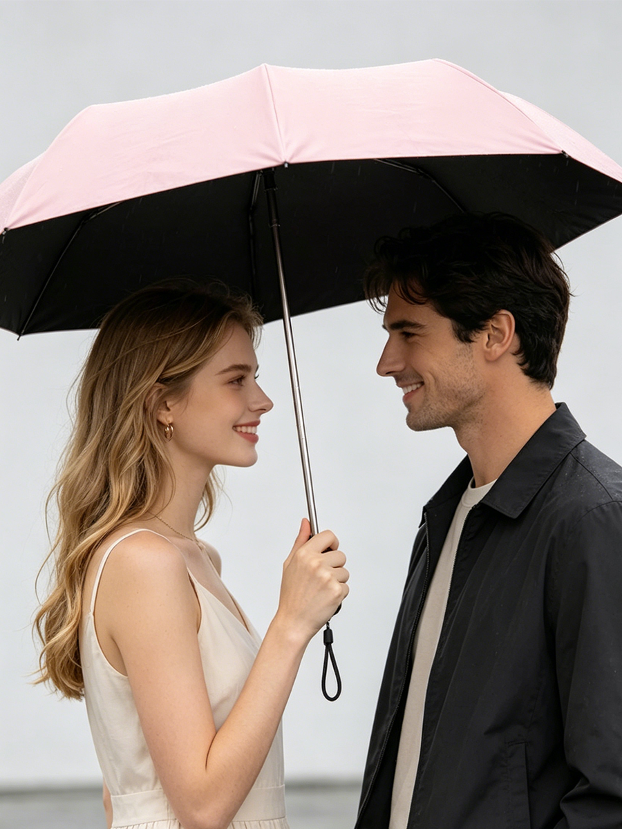 Ultralet kulfiberparaply – UV-beskyttelse (sort belægning), sol- og regnbeskyttelse ☂️