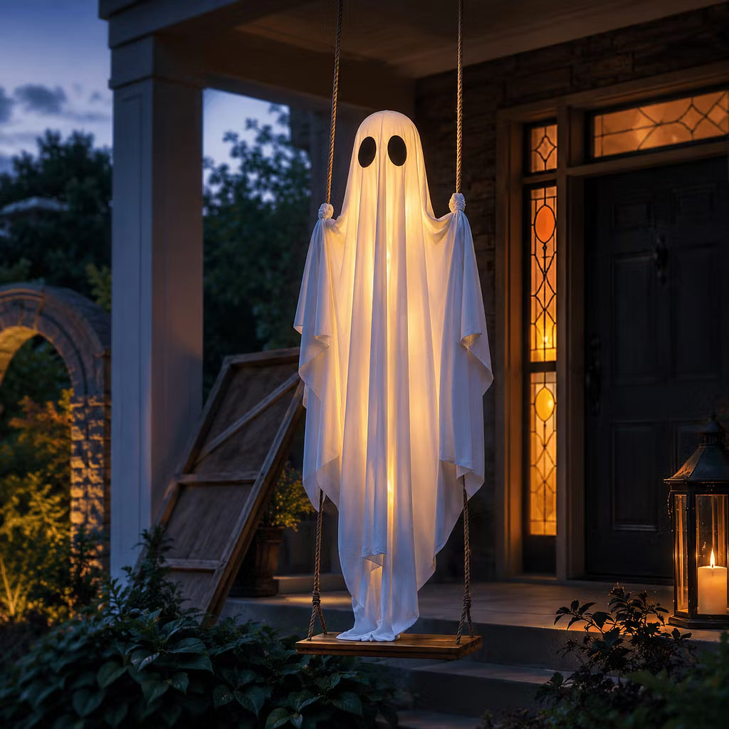 👻🎃Spøgelsesgynge med LED-lys – Den nye halloween-dille i 2026! 🍁👻