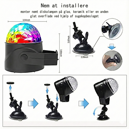 Magisk RGB-diskokugle (bærbar)