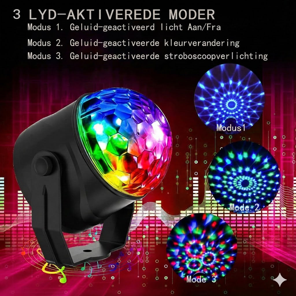 Magisk RGB-diskokugle (bærbar)