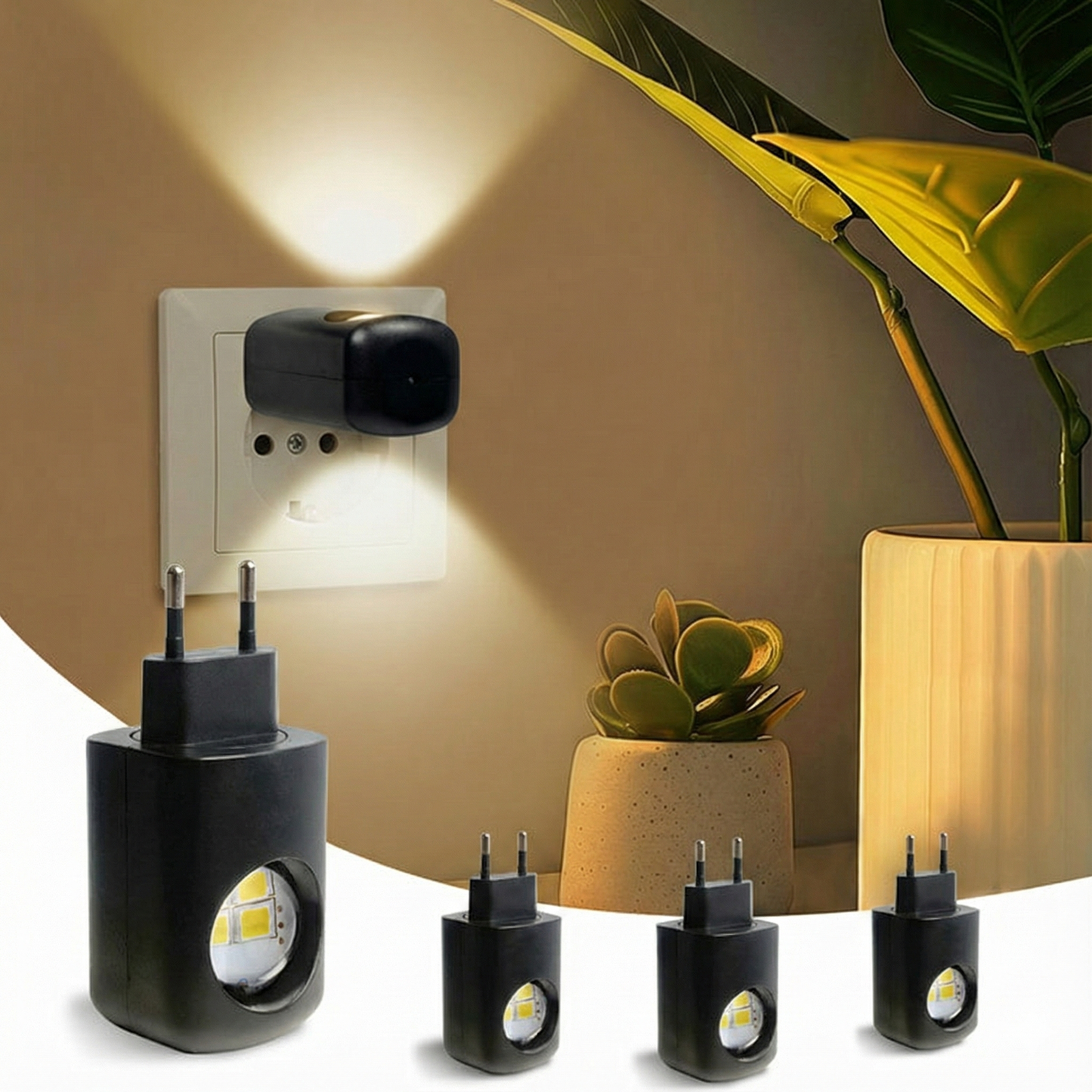 Smart LED-natlampe med skumringssensor