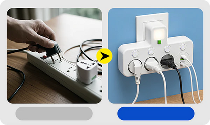 Flerports EU-stikkontaktadapter