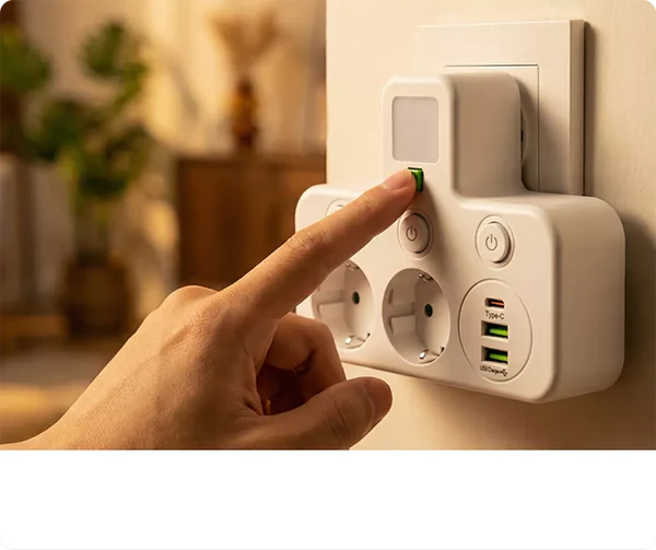 Flerports EU-stikkontaktadapter