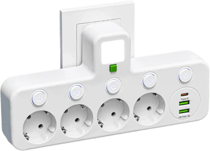 Flerports EU-stikkontaktadapter