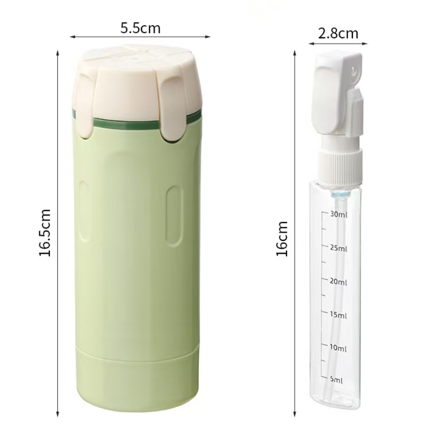 Bærbar 4-i-1 rejsedispenser