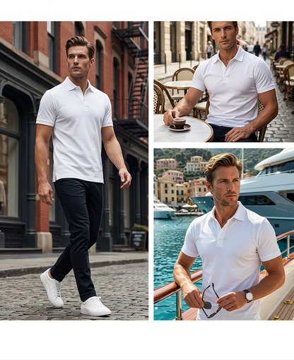 Kortærmet polo t-shirt til mænd – sport og slim fit