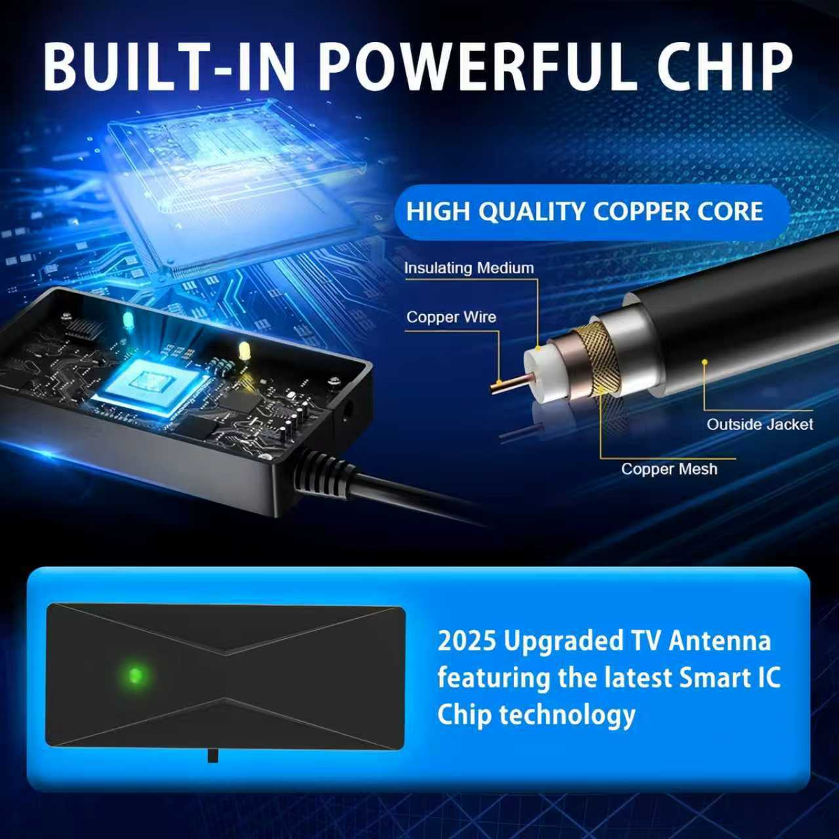 4K / 1080P indendørs HD TV-antenne