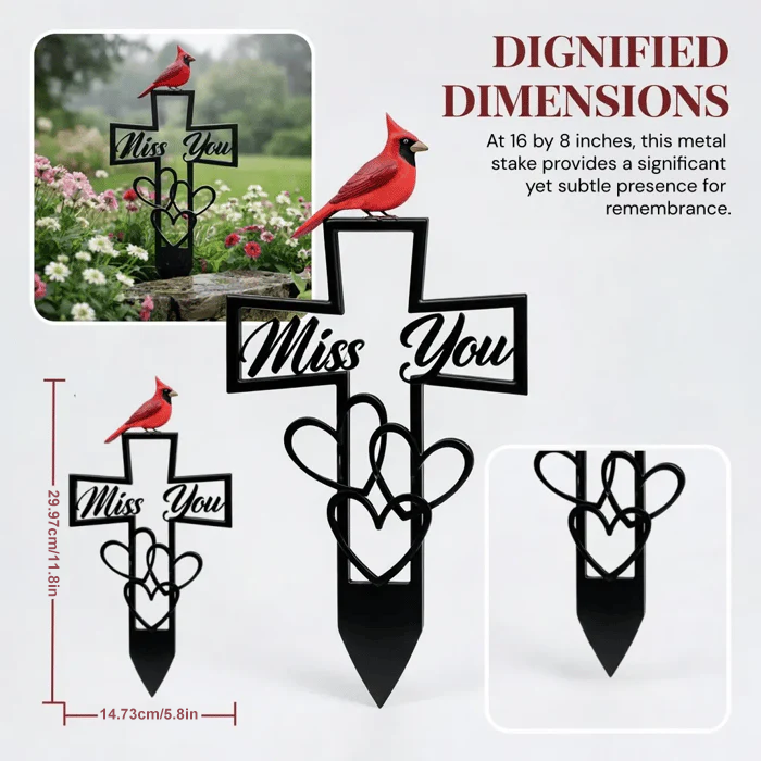 🐦💖 Mindeplade i metal til kirkegård ✝️