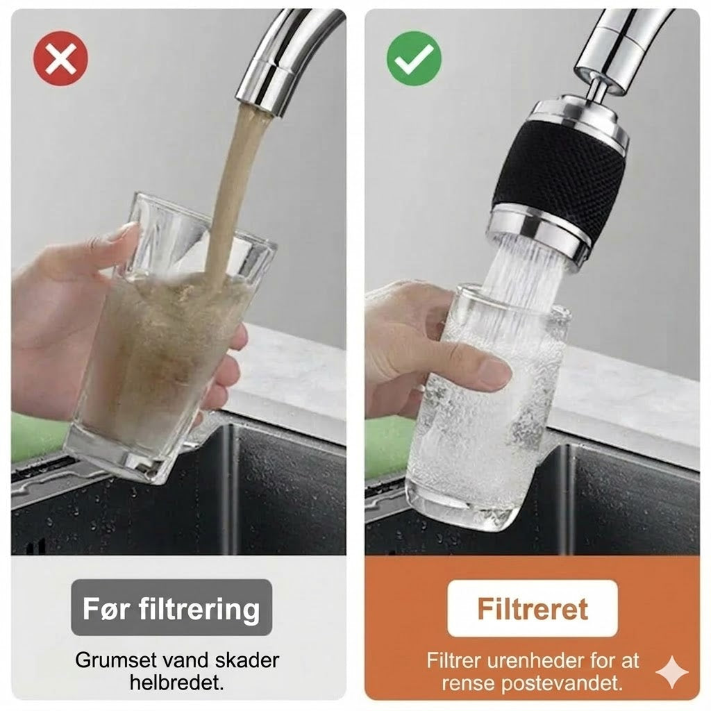 Kompakt vandfilter til vandhane – Hurtig installation vandhanefilter (Køb en, få en gratis)