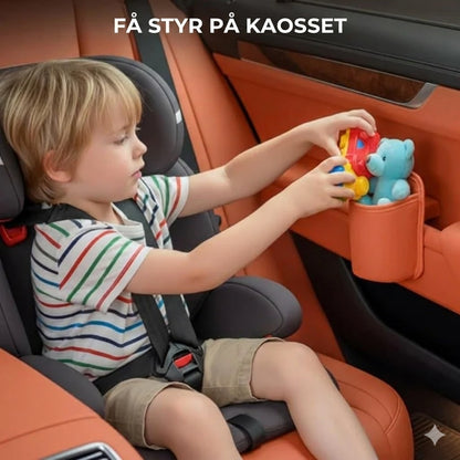 2-i-1 kopholder i ægte læder til bilen