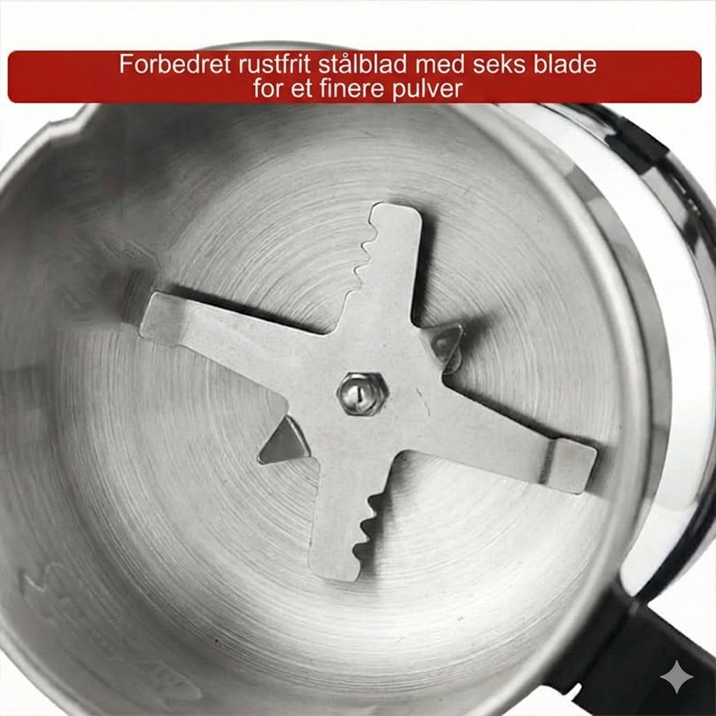 Elektrisk kaffe- og krydderikværn – kværn i rustfrit stål til kaffe, nødder og frø (kompakt)