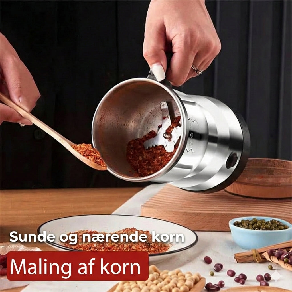 Elektrisk kaffe- og krydderikværn – kværn i rustfrit stål til kaffe, nødder og frø (kompakt)