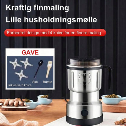 Elektrisk kaffe- og krydderikværn – kværn i rustfrit stål til kaffe, nødder og frø (kompakt)