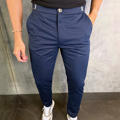 Herrebukser med stretch og slim fit