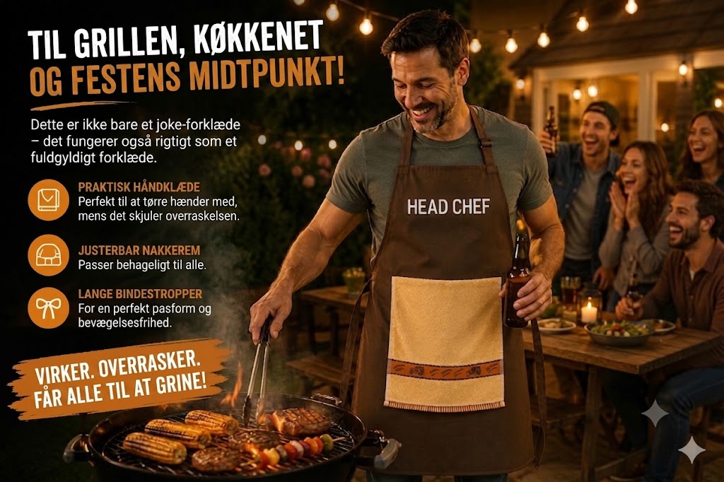 👨‍🍳 Kokkens hemmelighed – dette forklæde vil imponere dine gæster! 😂