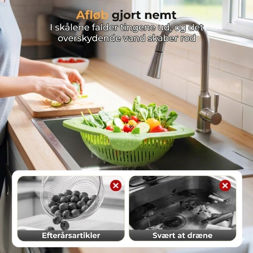 Magnetisk hjørnesi til vask – affaldskurv til madaffald