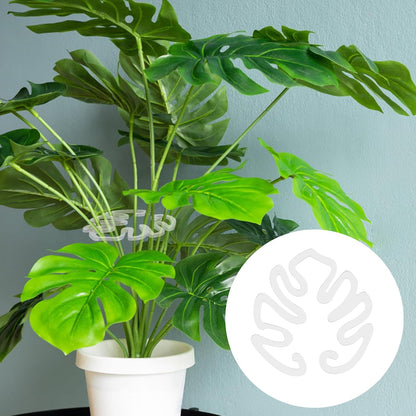 Gennemsigtig planteopsats i akryl, monstera-bladform | Usynlig plantestøtte til indendørs（1 Sæt 5 Stk.）