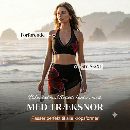 👙🌊 Fiskeformet bikini med bindebånd – justerbar snøre til det ultimative sommerlook