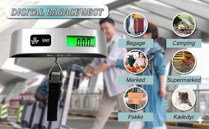 Bærbar bagagevægt med LCD-display