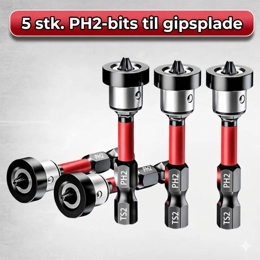 Magnetisk skruebits af S2-stål med dybdestop