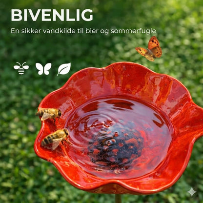 Håndlavet frøformet fuglebad — Unik havepynt og fugledrikkeskål
