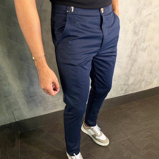 Herrebukser med stretch og slim fit