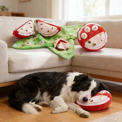 Interaktiv Sniffing Game Dog - Frugt Puslespil Plyslegetøj med Skjulte Rum