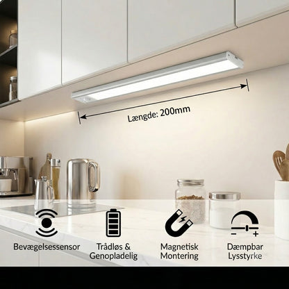 Trådløst LED-skabslys med bevægelsessensor – Magnetisk og dæmpbar